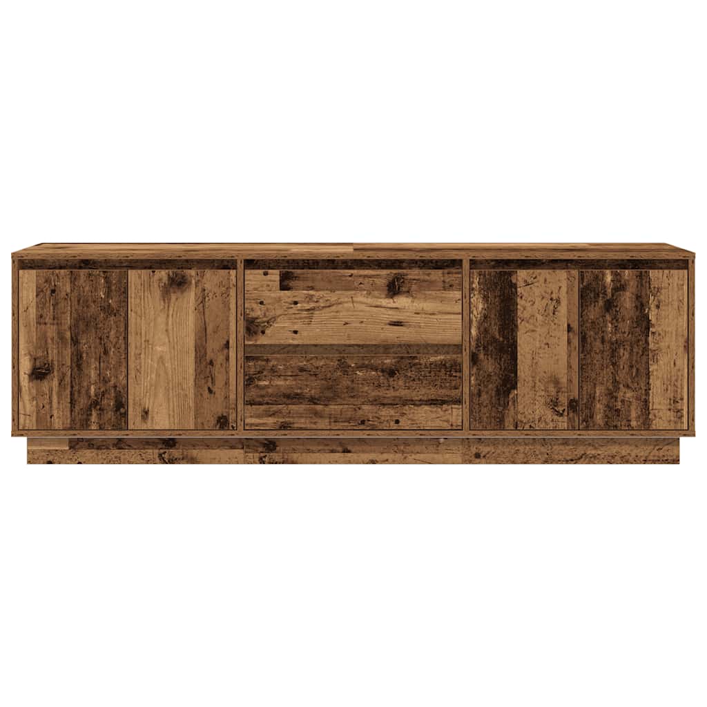 TV Cabinet with LED Lights Old Wood 160.5x41x50 cm