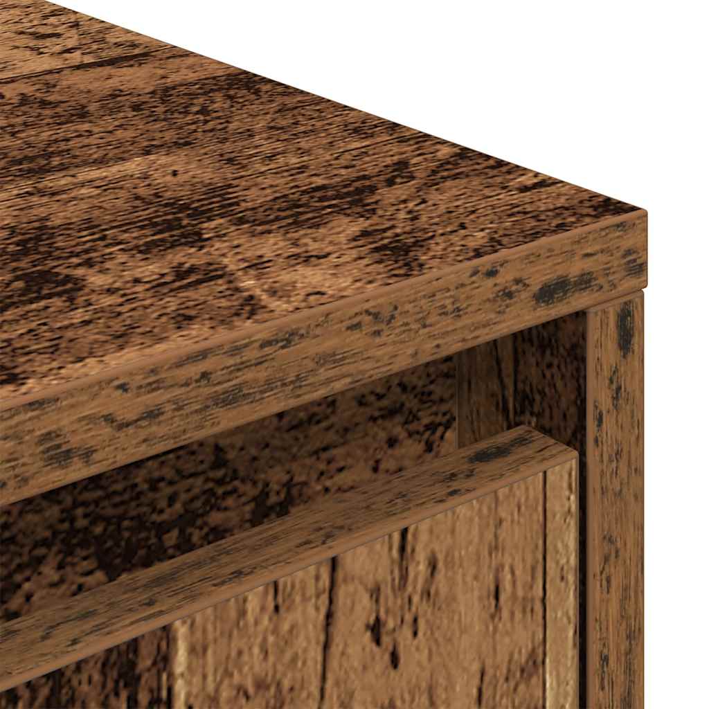 TV Cabinet with LED Lights Old Wood 160.5x41x50 cm