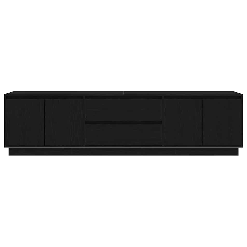 TV Cabinet with LED Lights Black Oak 193.5x41x50 cm