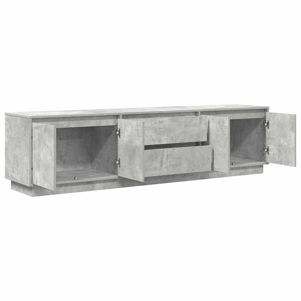 TV Cabinet with LED Lights Concrete Grey 193.5x41x50 cm