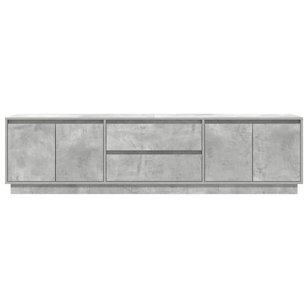 TV Cabinet with LED Lights Concrete Grey 193.5x41x50 cm