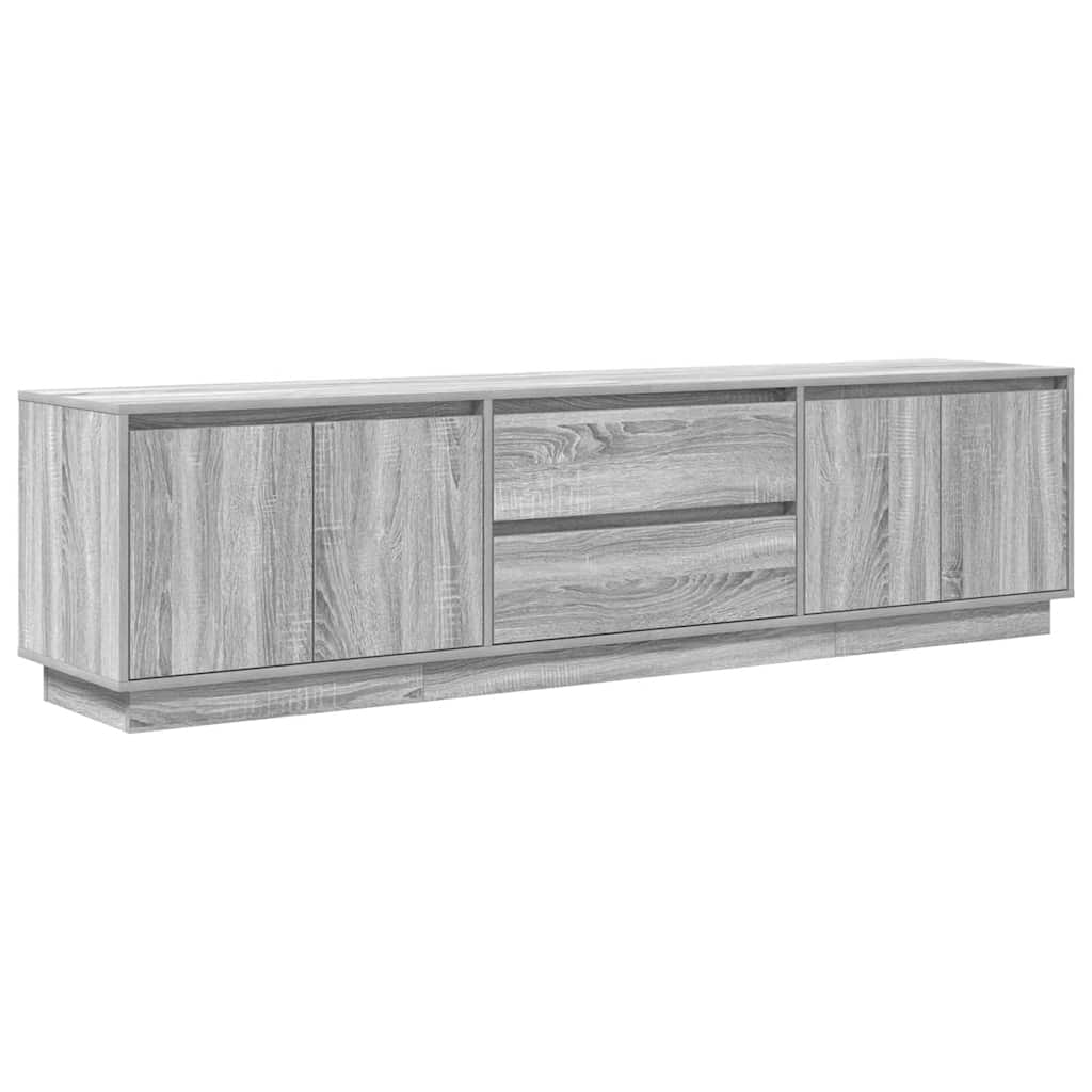 TV Cabinet with LED Lights Grey Sonoma 193.5x41x50 cm