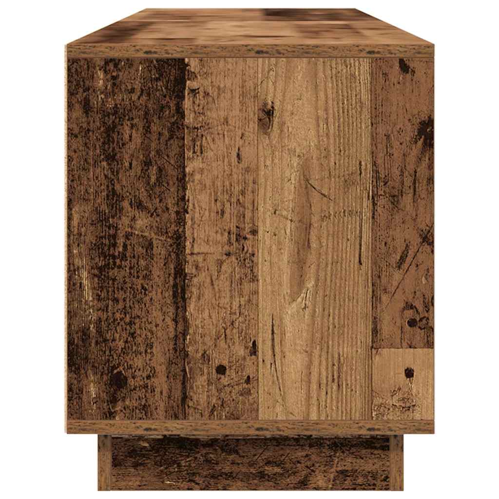 TV Cabinet with LED Lights Old Wood 193.5x41x50 cm