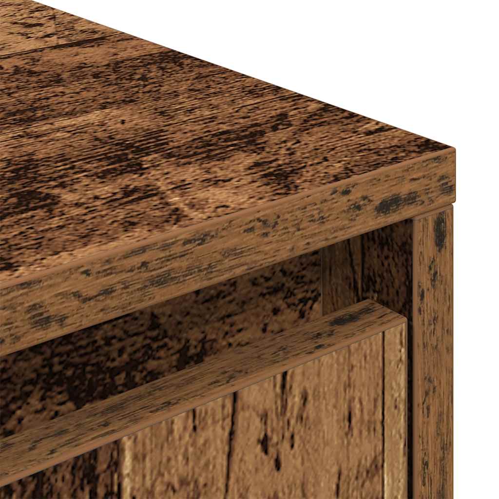 TV Cabinet with LED Lights Old Wood 193.5x41x50 cm