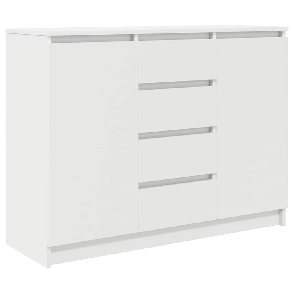 Sideboard with Drawers White 100.5x35x76 cm Engineered Wood