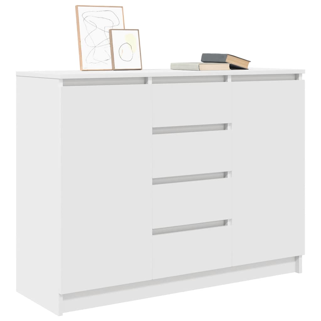 Sideboard with Drawers White 100.5x35x76 cm Engineered Wood