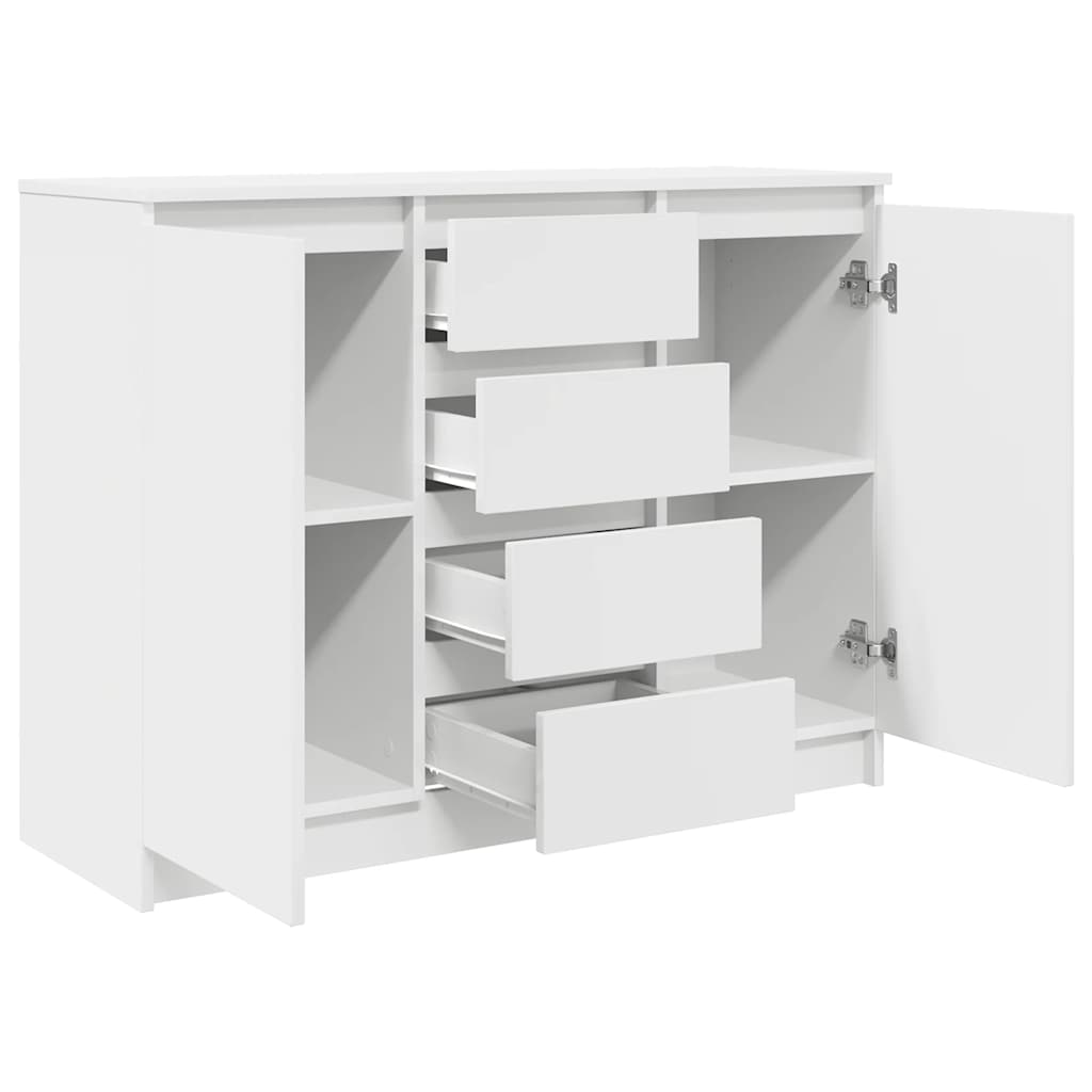 Sideboard with Drawers White 100.5x35x76 cm Engineered Wood