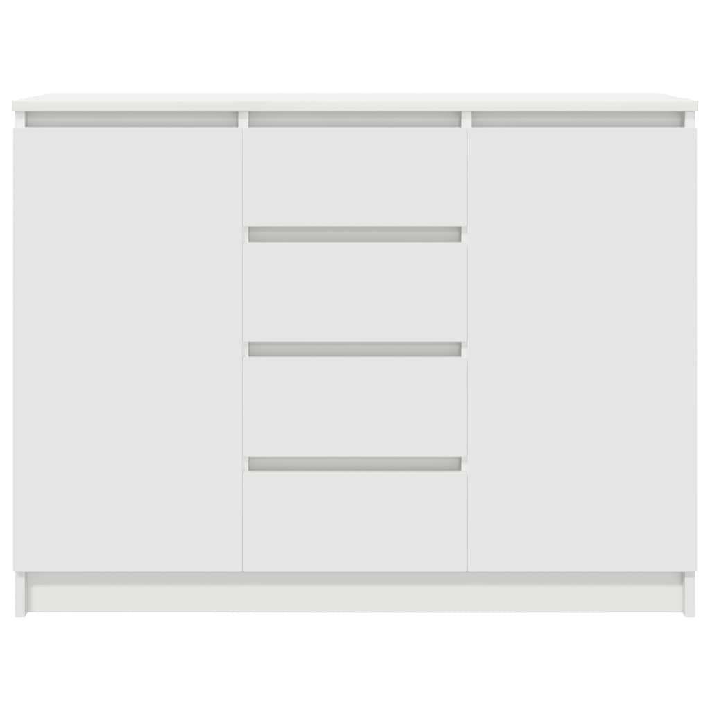 Sideboard with Drawers White 100.5x35x76 cm Engineered Wood