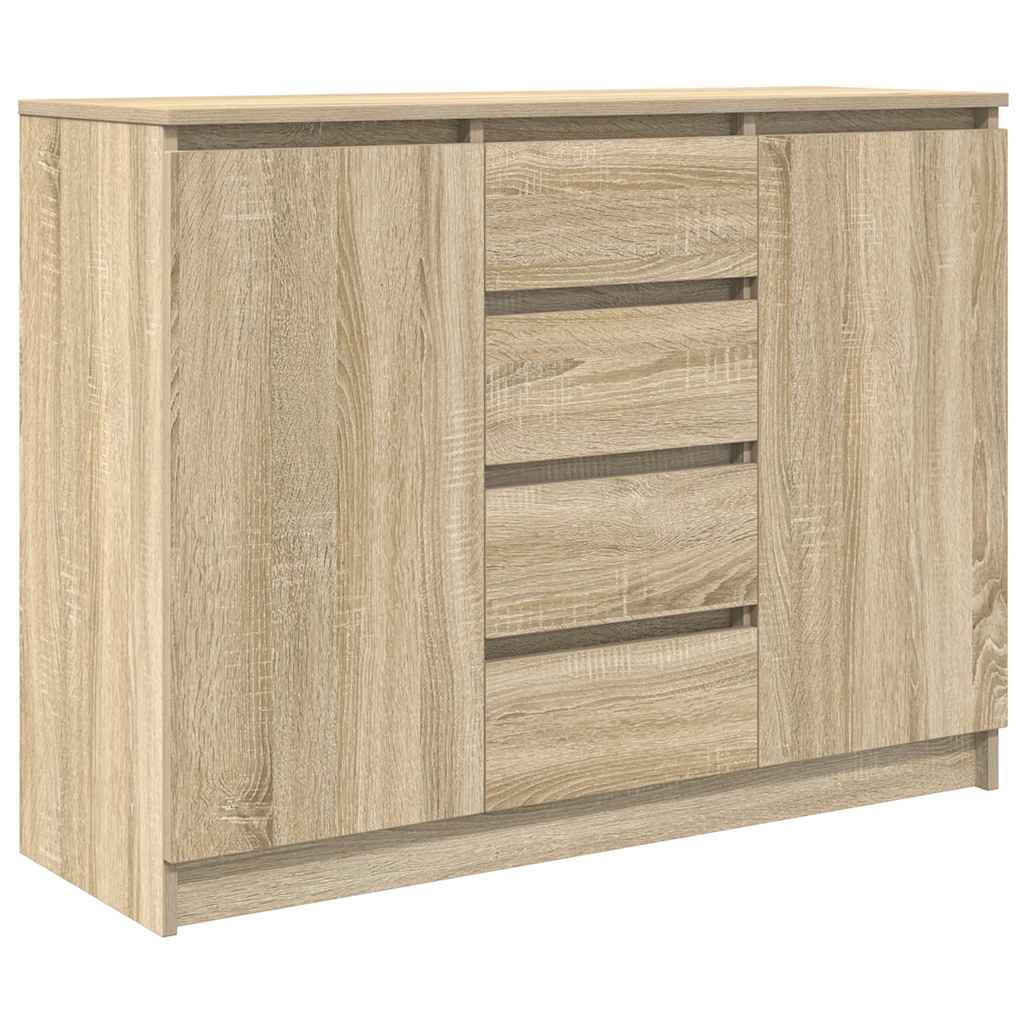 Sideboard with Drawers Sonoma Oak 100.5x35x76 cm Engineered Wood