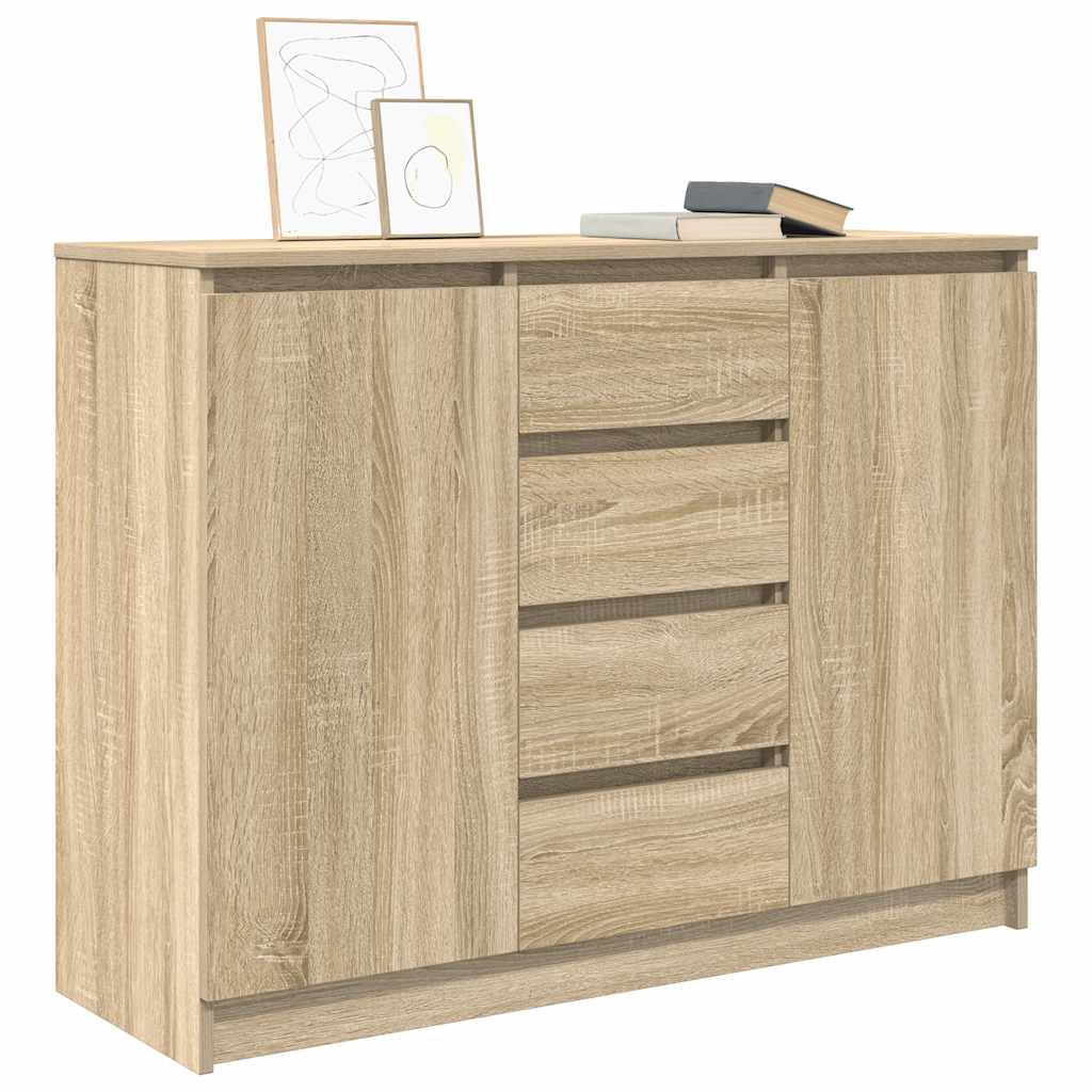 Sideboard with Drawers Sonoma Oak 100.5x35x76 cm Engineered Wood