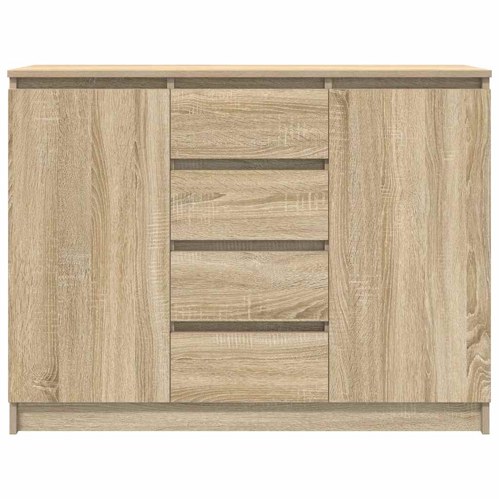 Sideboard with Drawers Sonoma Oak 100.5x35x76 cm Engineered Wood