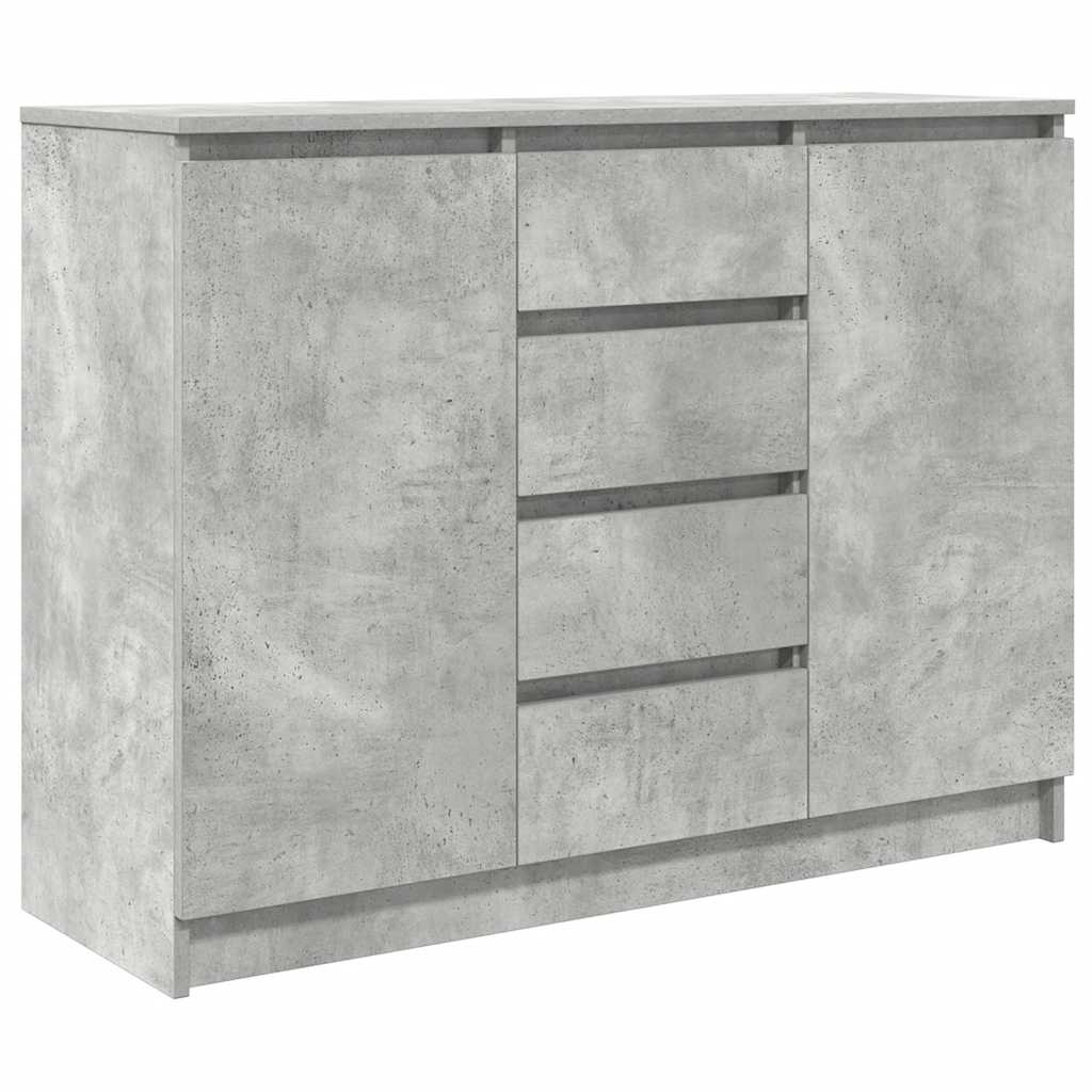 Sideboard with Drawers Concrete Grey 100.5x35x76 cm Engineered Wood