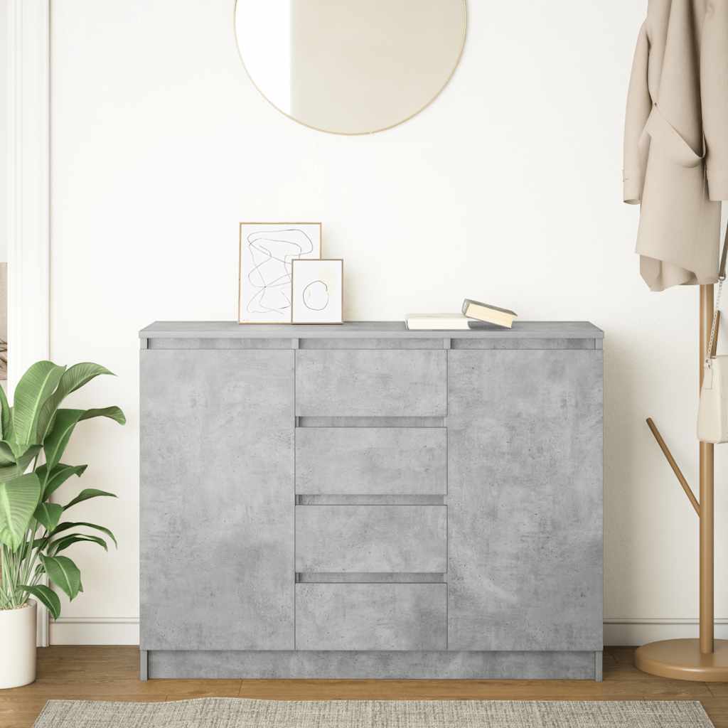 Sideboard with Drawers Concrete Grey 100.5x35x76 cm Engineered Wood