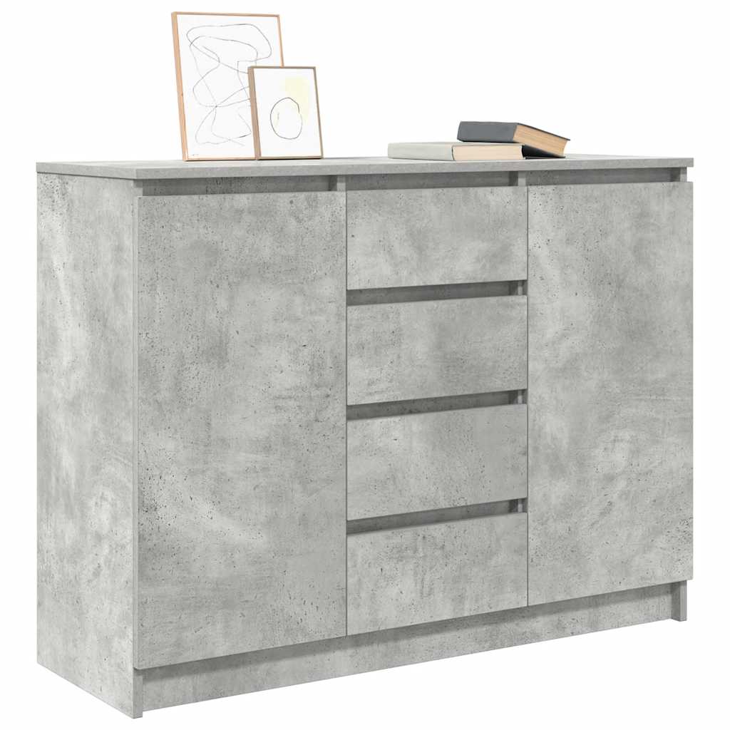Sideboard with Drawers Concrete Grey 100.5x35x76 cm Engineered Wood