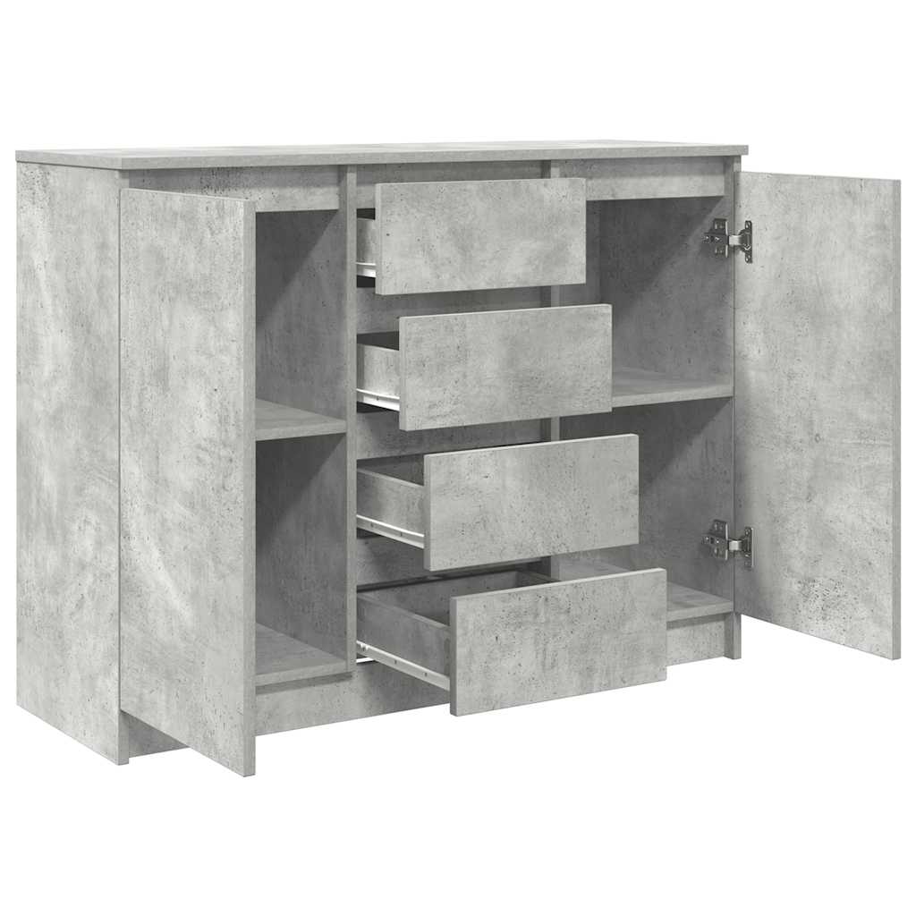 Sideboard with Drawers Concrete Grey 100.5x35x76 cm Engineered Wood