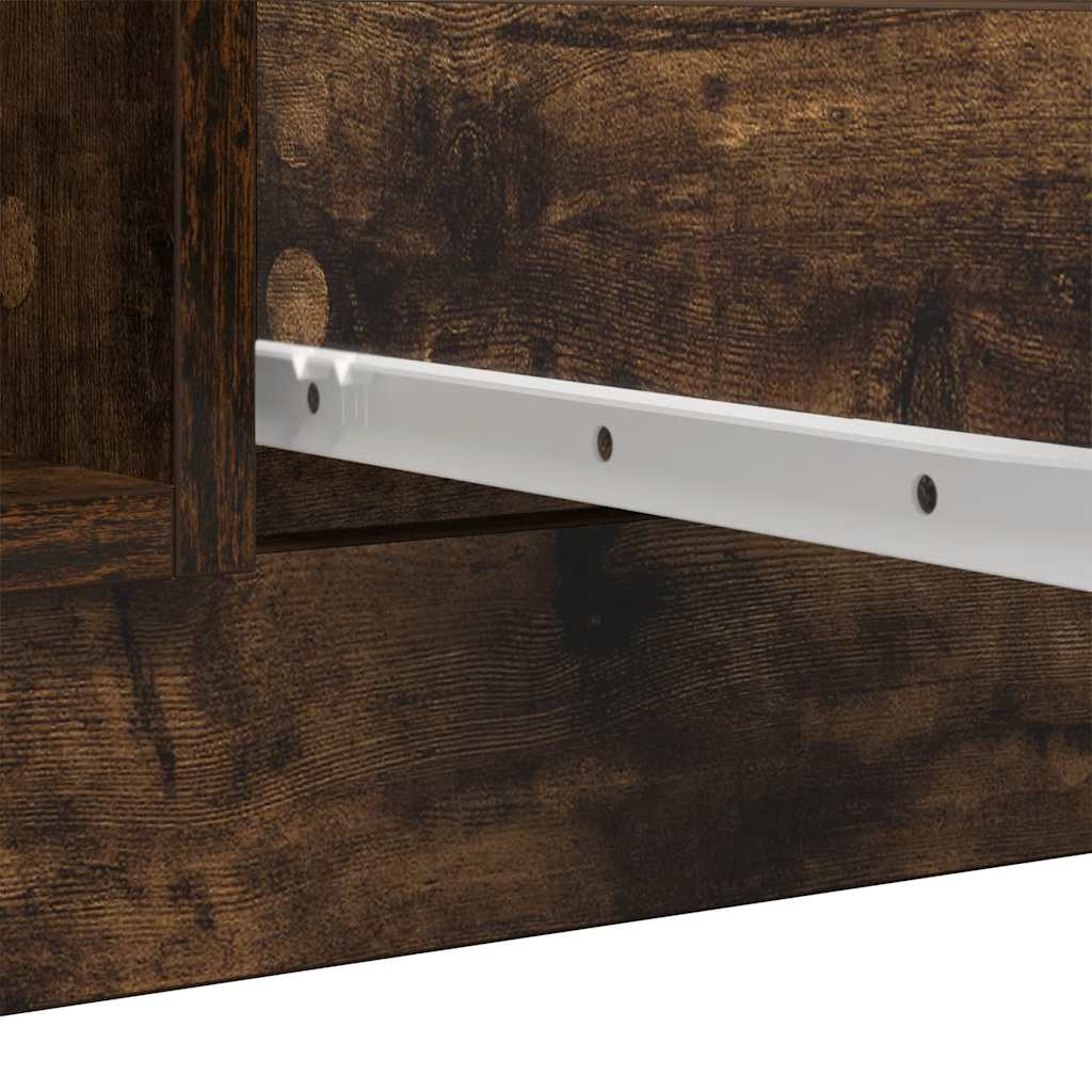 Sideboard with Drawers Smoked Oak 100.5x35x76 cm Engineered Wood