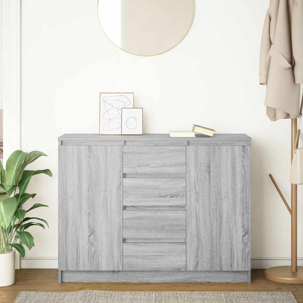 Sideboard with Drawers Grey Sonoma 100.5x35x76 cm Engineered Wood