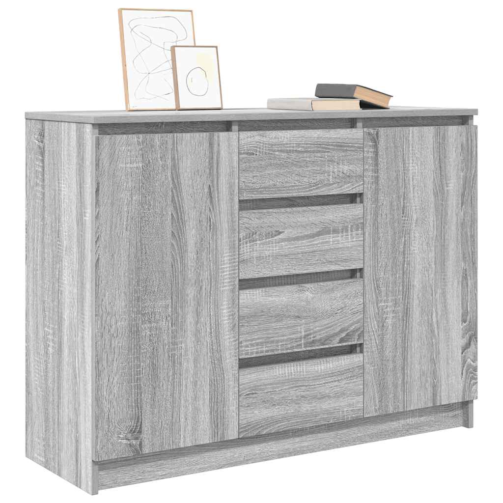 Sideboard with Drawers Grey Sonoma 100.5x35x76 cm Engineered Wood