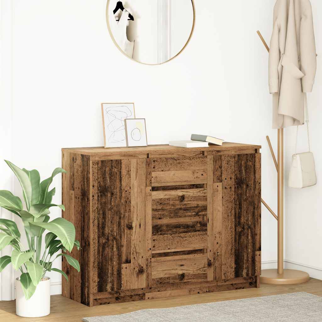 Sideboard with Drawers Old Wood 100.5x35x76 cm Engineered Wood