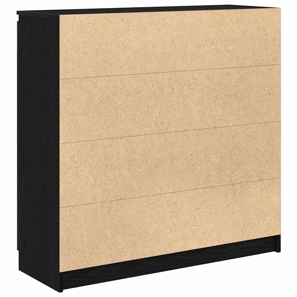 Sideboard with Drawers Black Oak 100.5x35x98.5 cm Engineered Wood