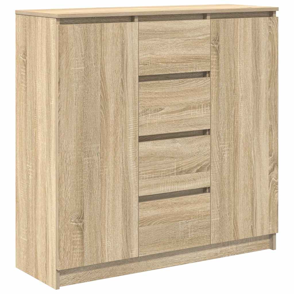 Sideboard with Drawers Sonoma Oak 100.5x35x98.5 cm Engineered Wood