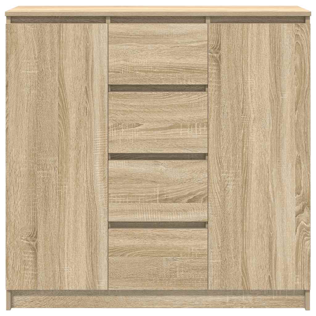 Sideboard with Drawers Sonoma Oak 100.5x35x98.5 cm Engineered Wood