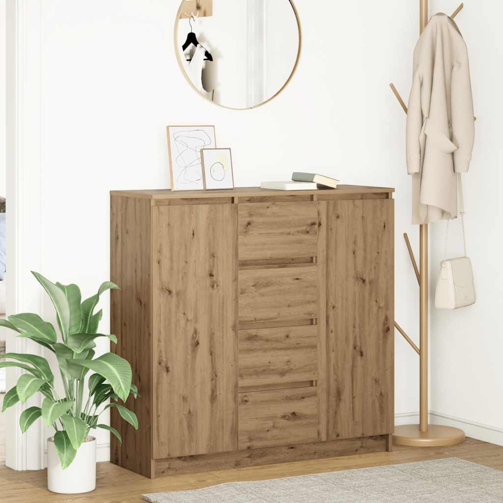 Sideboard with Drawers Artisan Oak 100.5x35x98.5 cm Engineered Wood