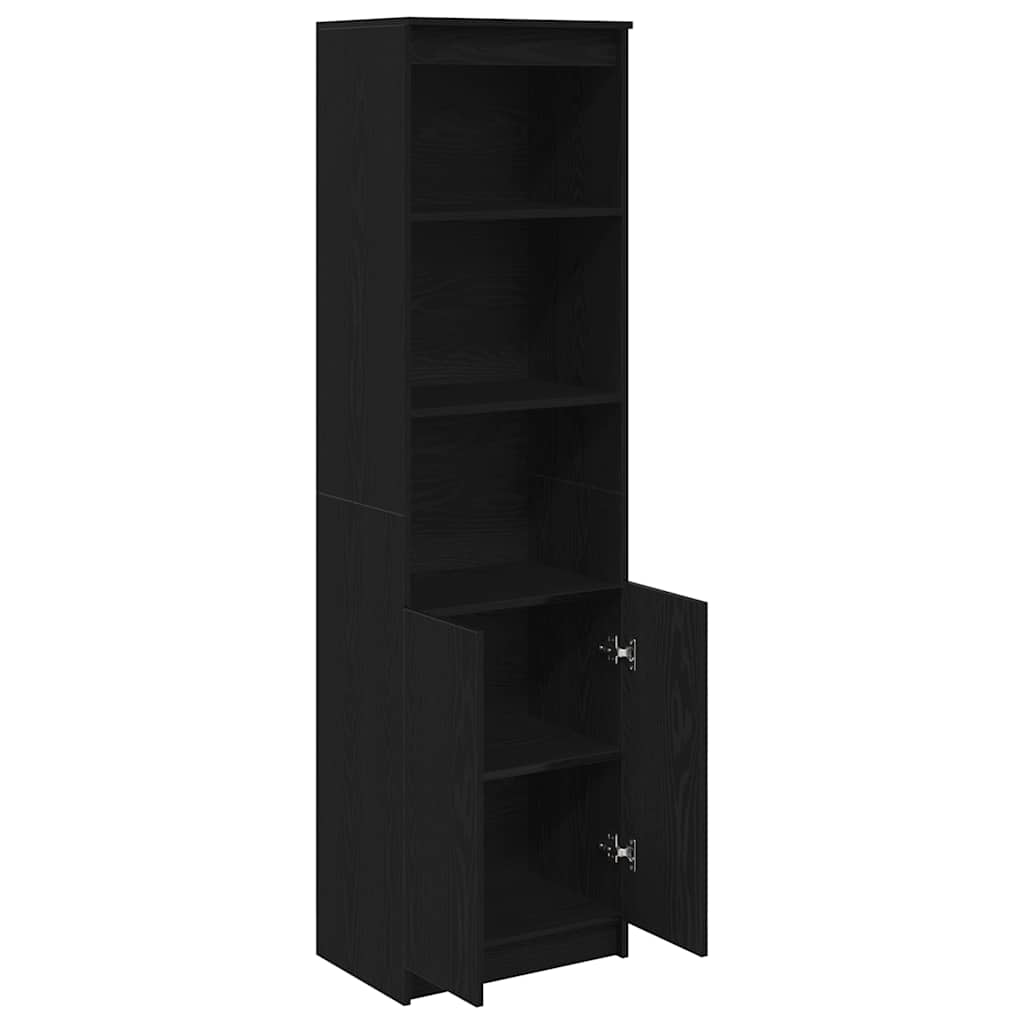 Highboard Black Oak 50x35x180 cm Engineered Wood