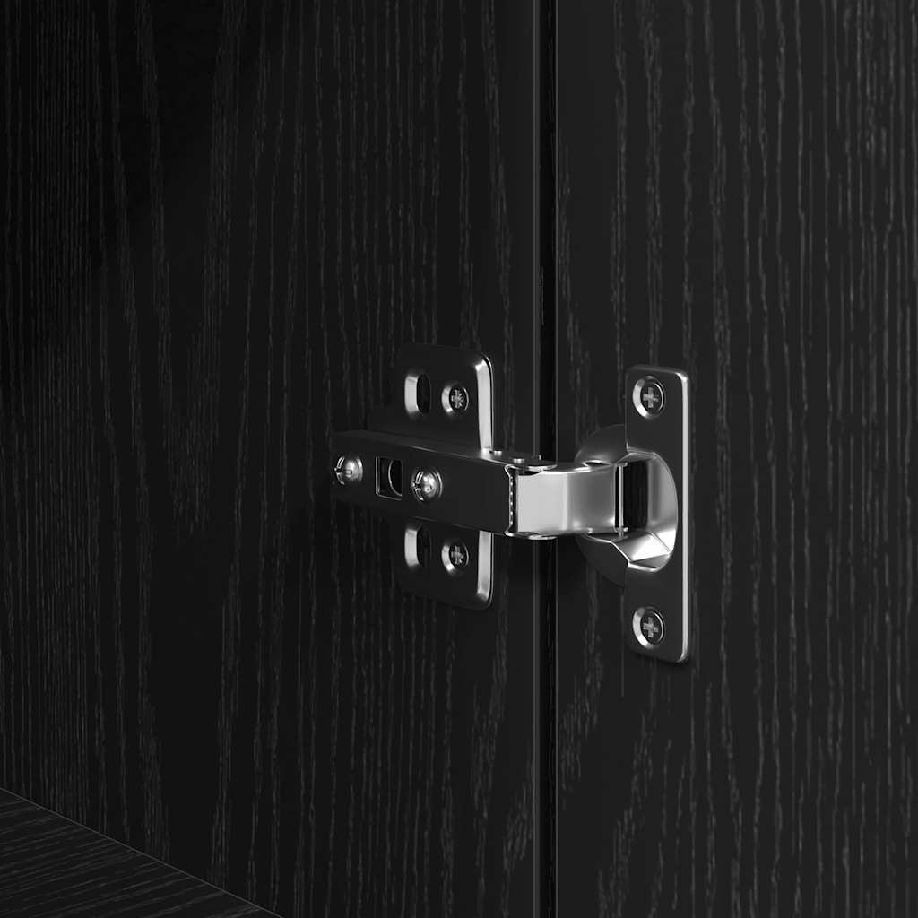 Highboard Black Oak 50x35x180 cm Engineered Wood