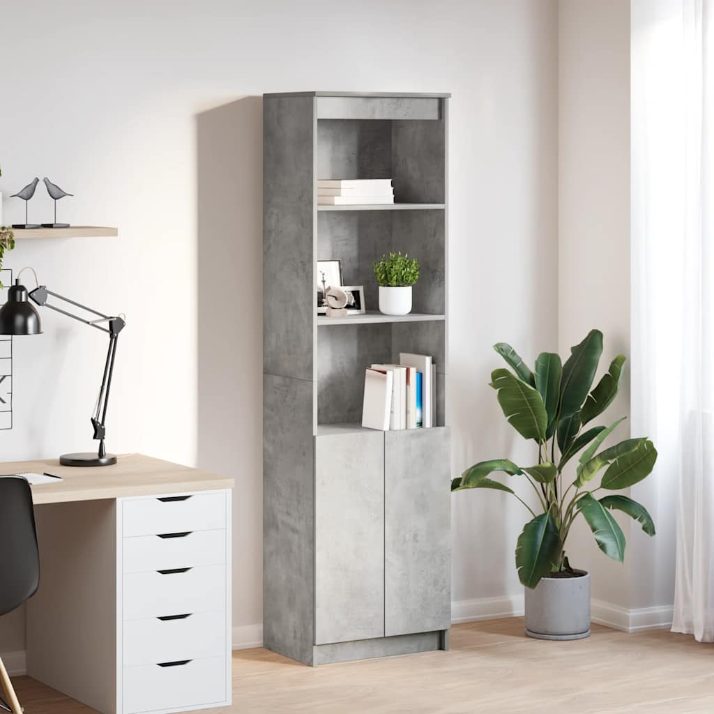 Highboard Concrete Grey 50x35x180 cm Engineered Wood