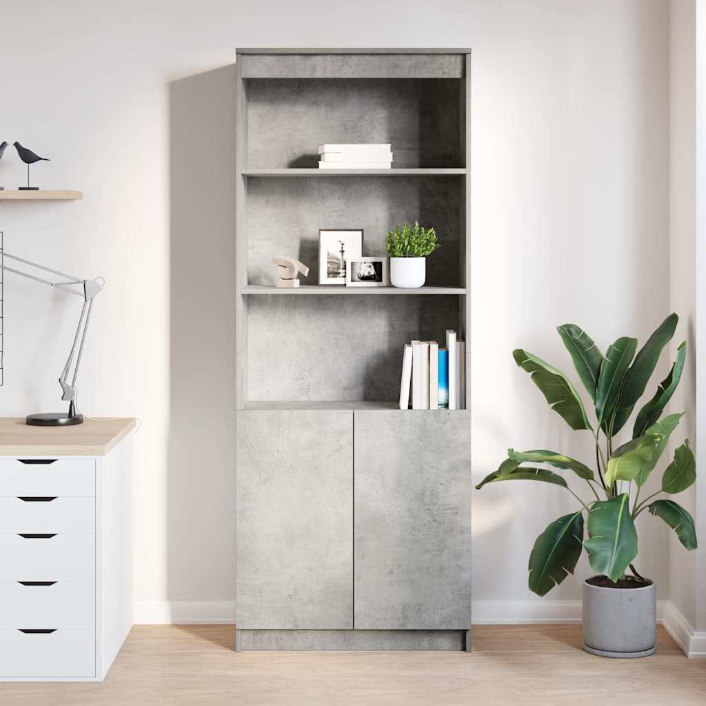 Highboard Concrete Grey 70x35x180 cm Engineered Wood