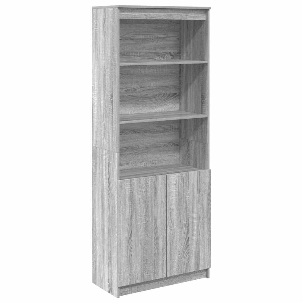 Highboard Grey Sonoma 70x35x180 cm Engineered Wood