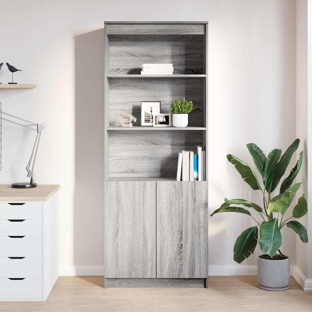 Highboard Grey Sonoma 70x35x180 cm Engineered Wood