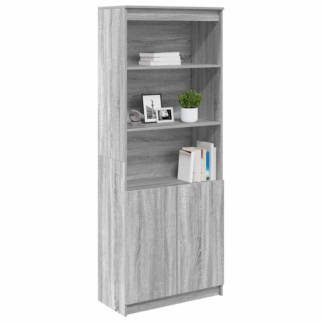 Highboard Grey Sonoma 70x35x180 cm Engineered Wood