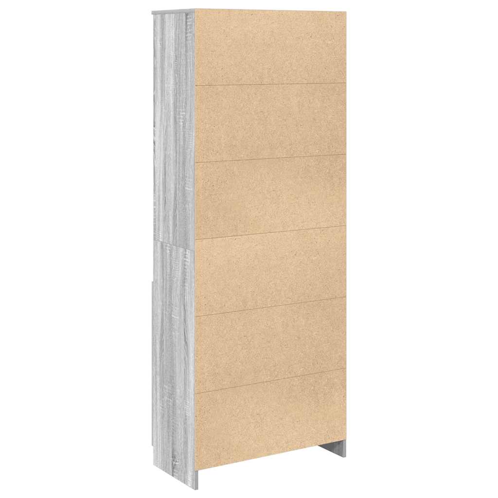 Highboard Grey Sonoma 70x35x180 cm Engineered Wood