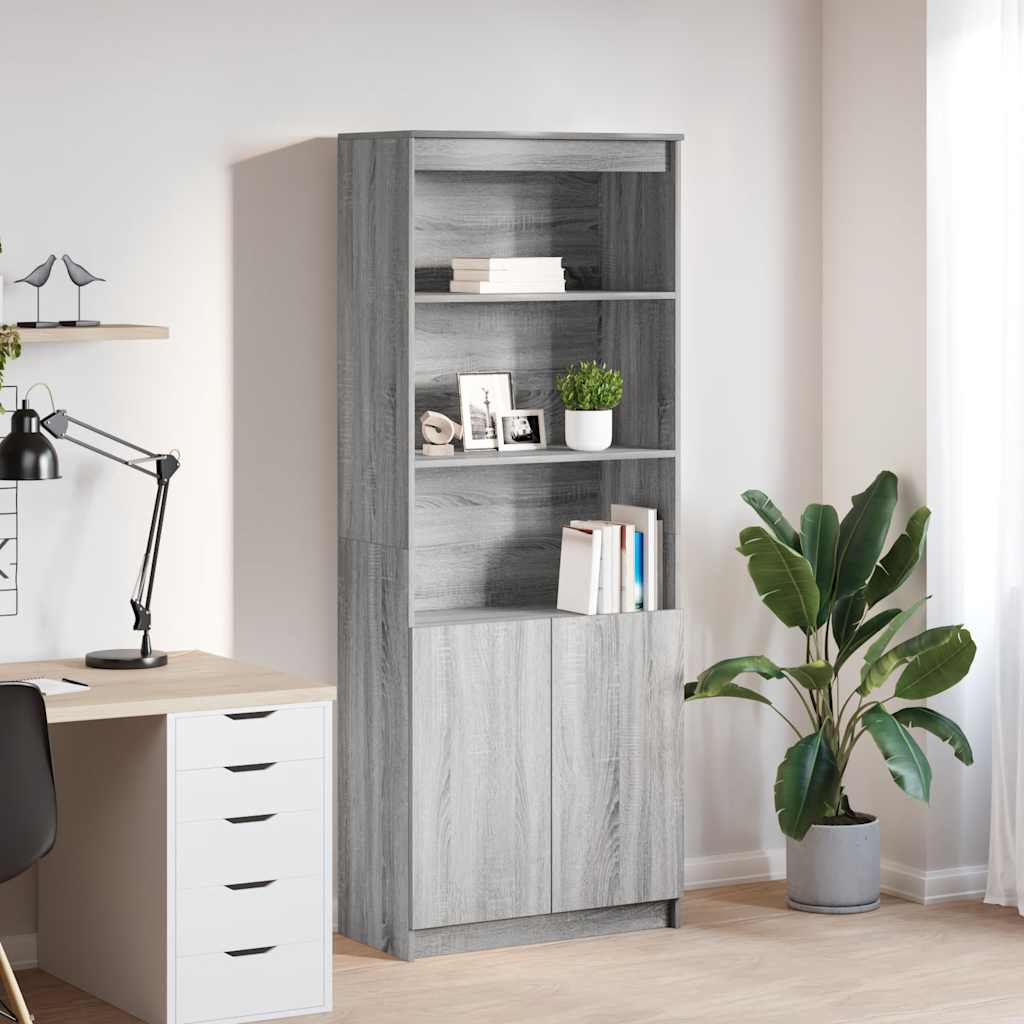Highboard Grey Sonoma 70x35x180 cm Engineered Wood