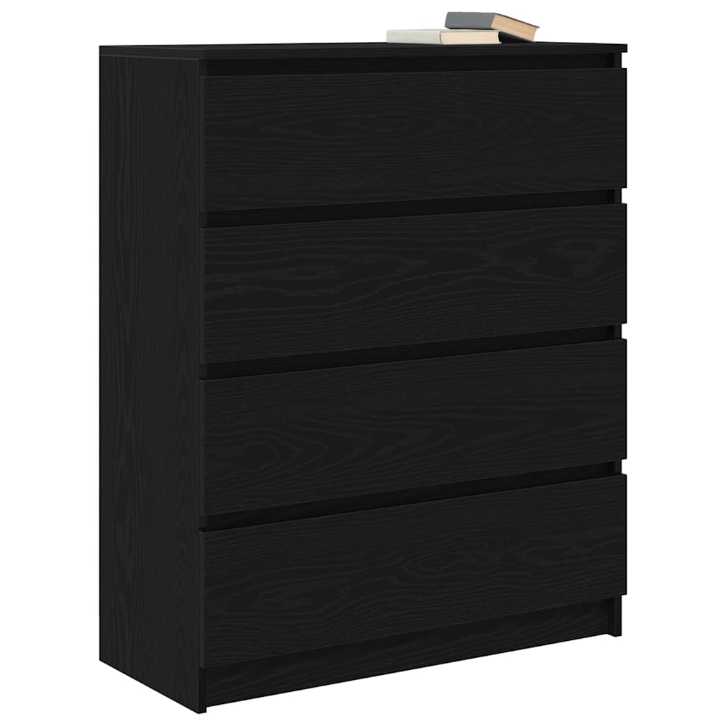 Sideboard Black Oak 80x35x99 cm Engineered Wood