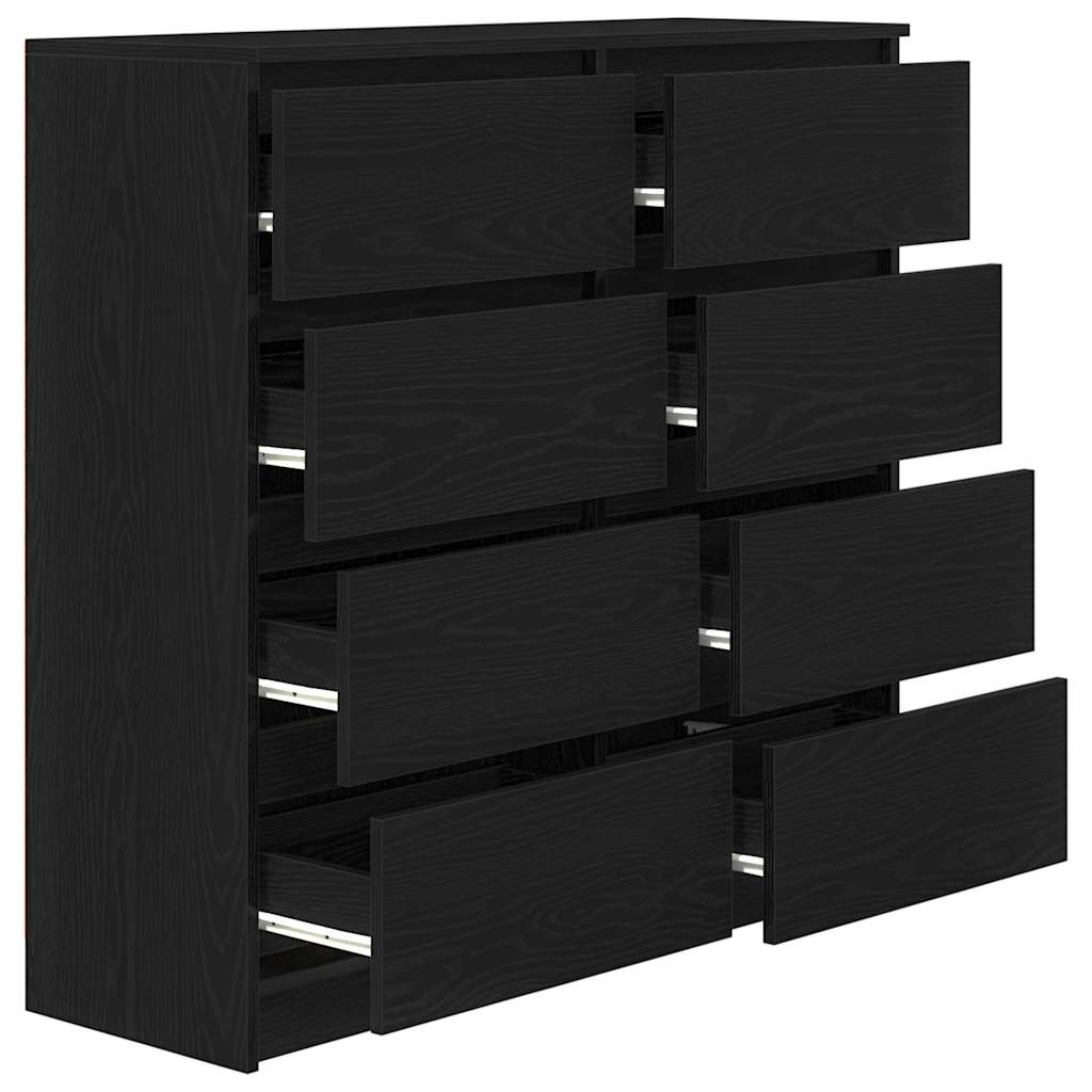 Sideboard Black Oak 100x35x99 cm Engineered Wood