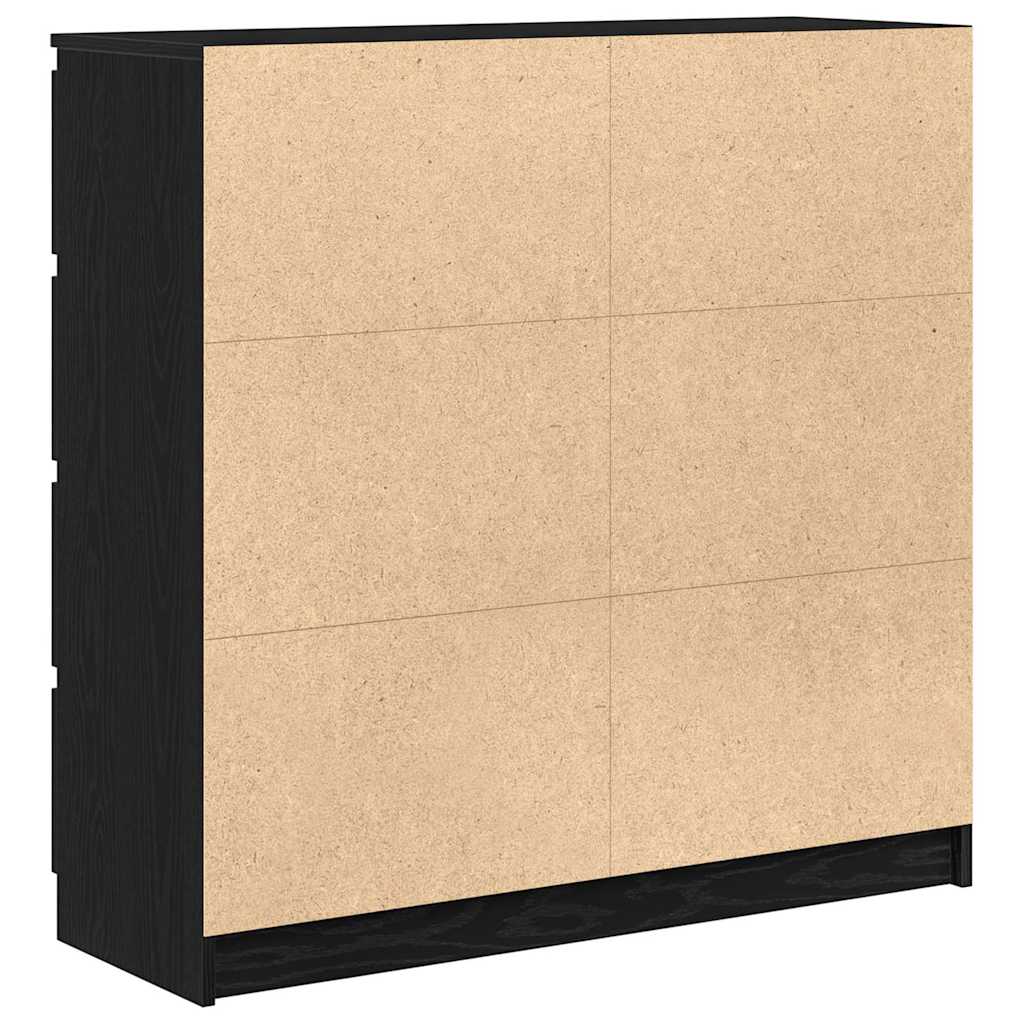 Sideboard Black Oak 100x35x99 cm Engineered Wood