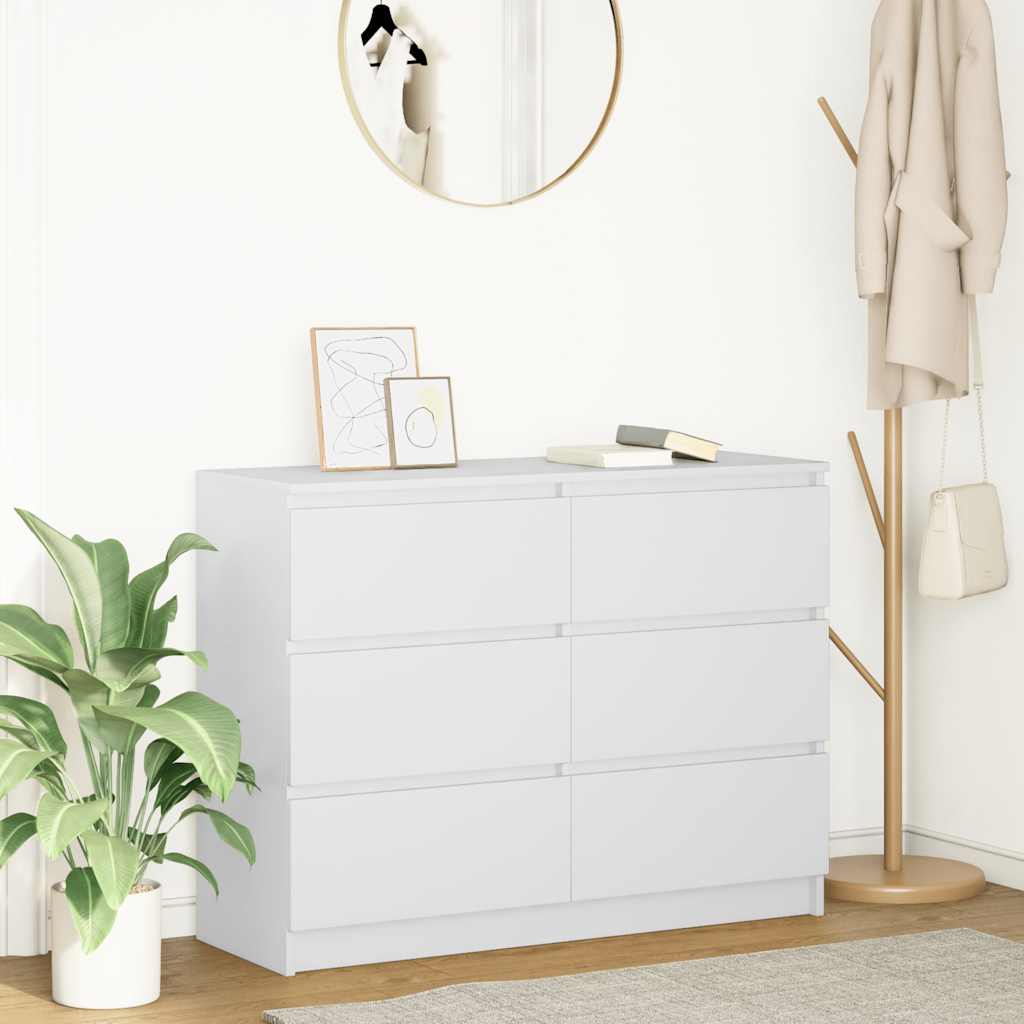 Sideboard White 100x35x76 cm Engineered Wood