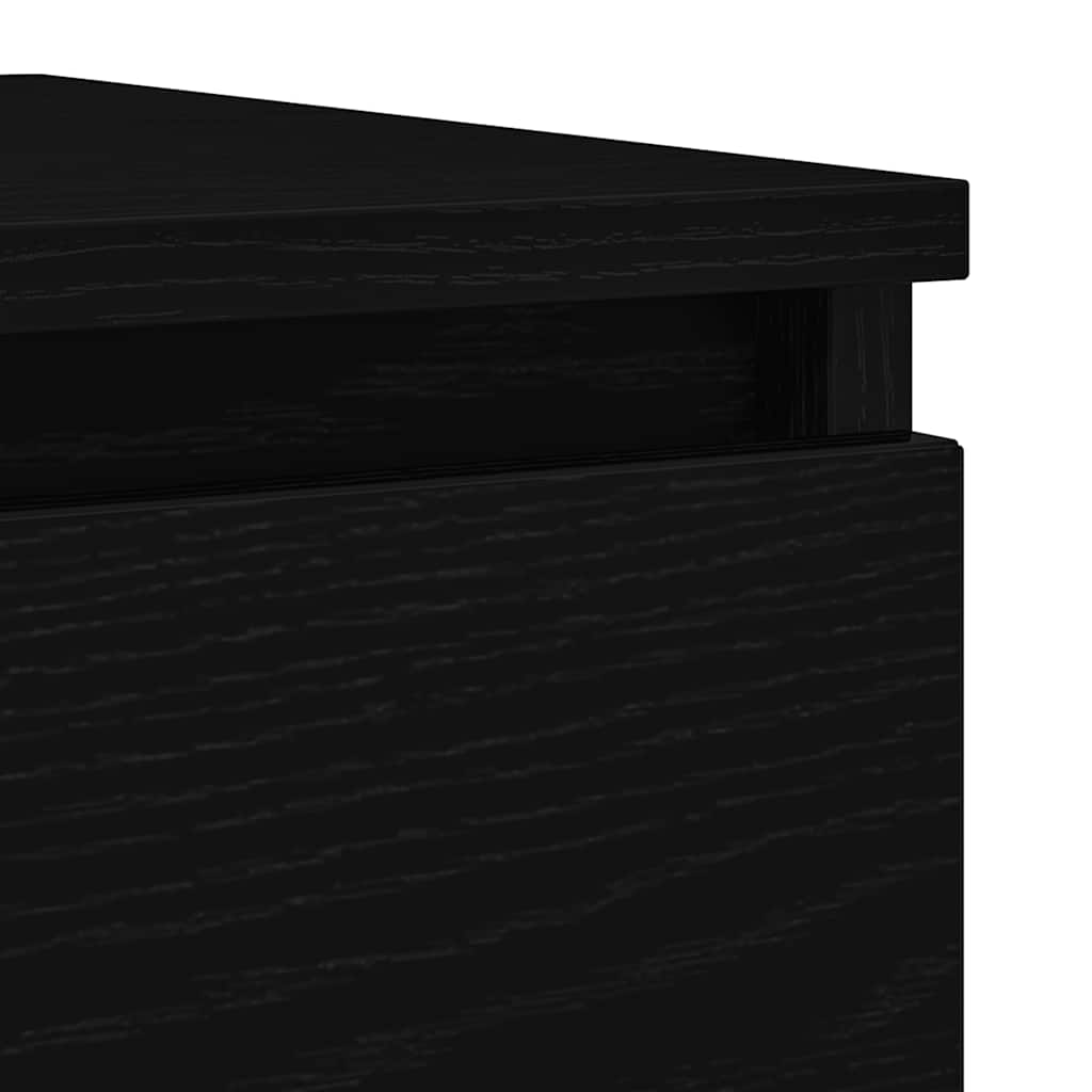 Sideboard Black Oak 100x35x76 cm Engineered Wood