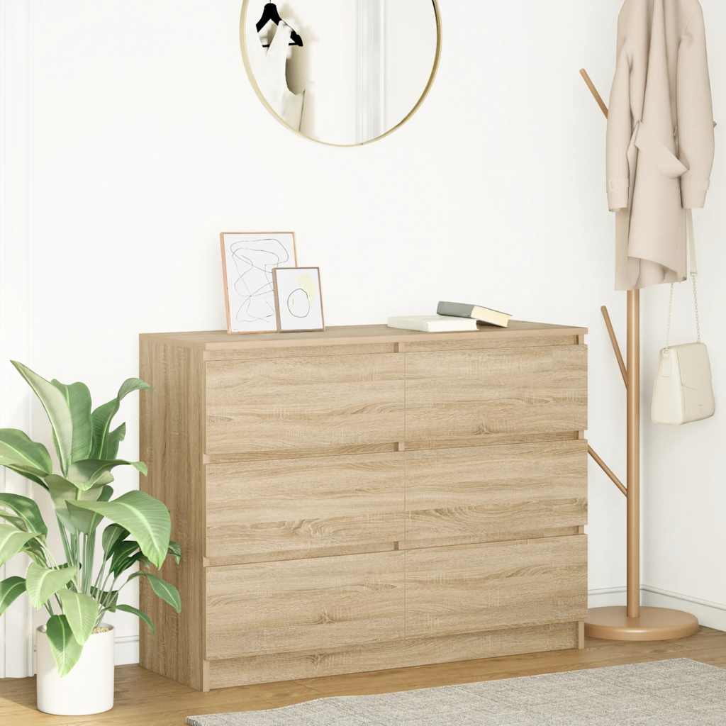 Sideboard Sonoma Oak 100x35x76 cm Engineered Wood
