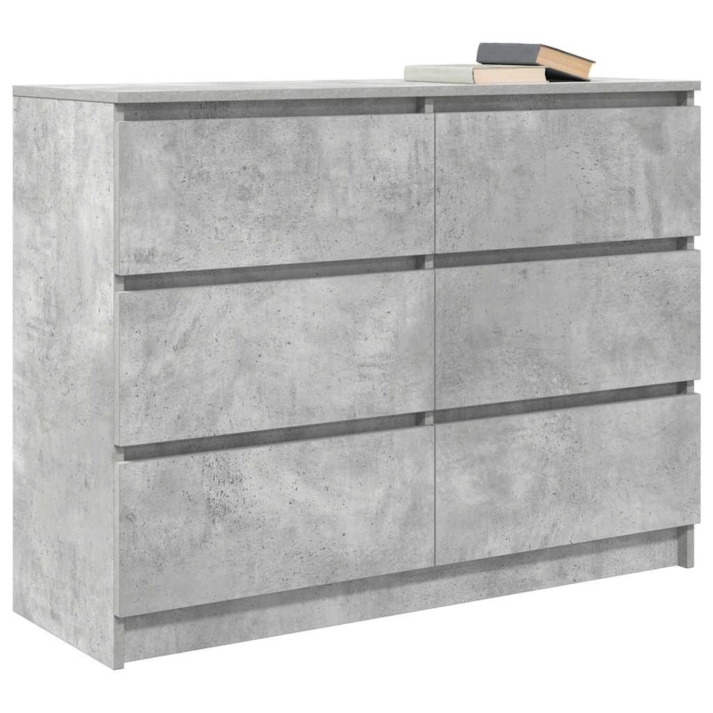 Sideboard Concrete Grey 100x35x76 cm Engineered Wood