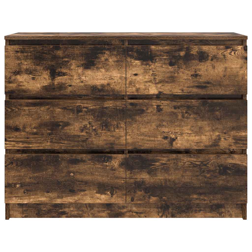 Sideboard Smoked Oak 100x35x76 cm Engineered Wood