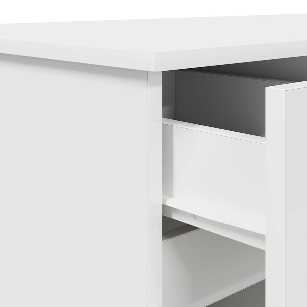 Desk with Drawer White 140 x 49 x 76 cm Engineered wood