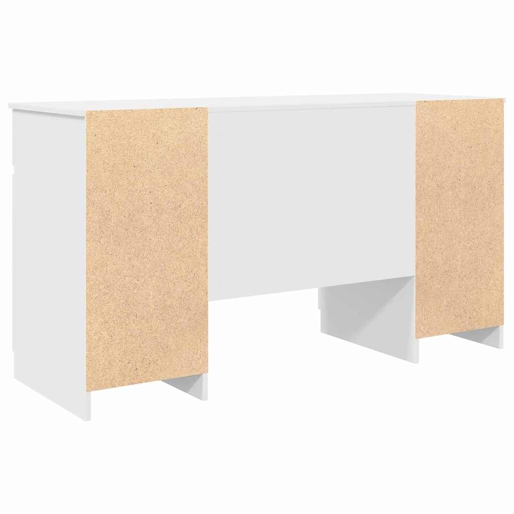 Desk with Drawer White 140 x 49 x 76 cm Engineered wood