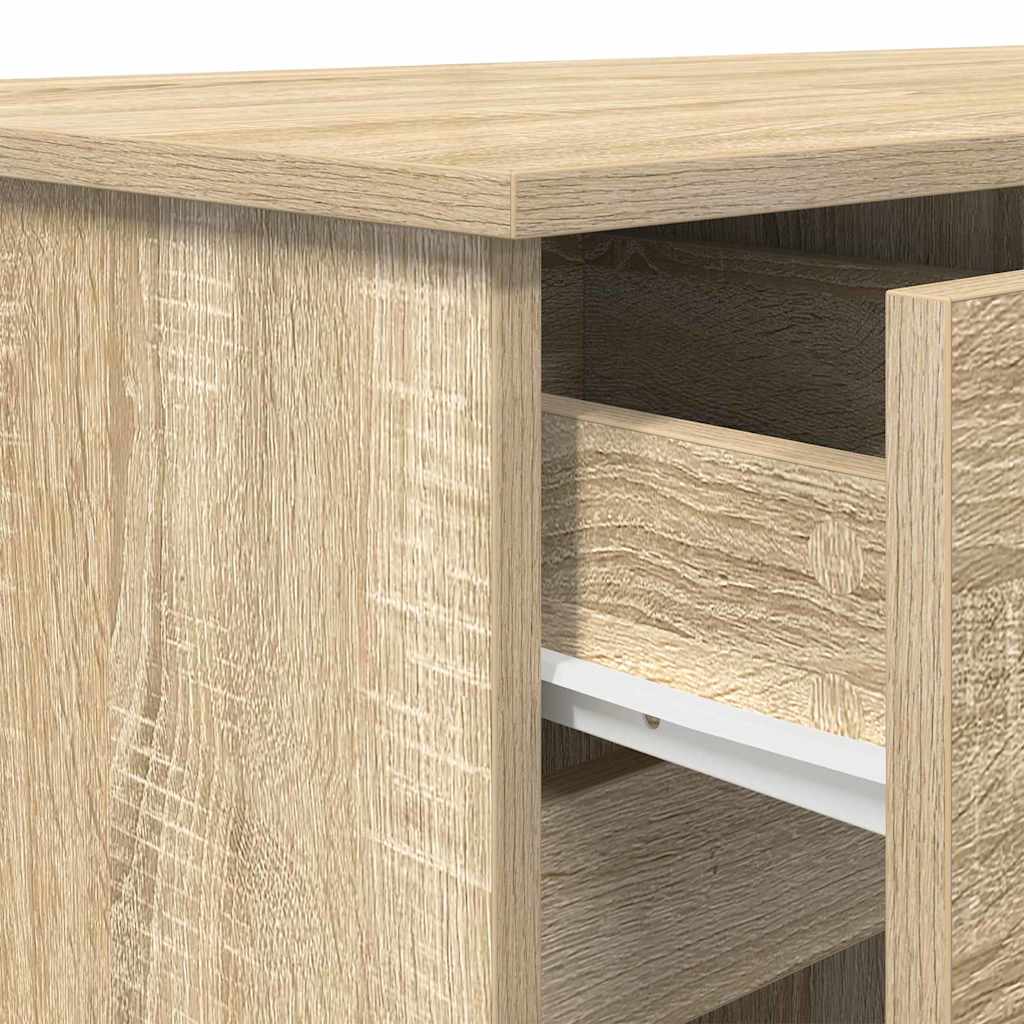 Desk with Drawer Sonoma oak 140 x 49 x 76 cm Engineered wood