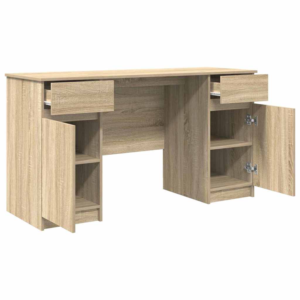 Desk with Drawer Sonoma oak 140 x 49 x 76 cm Engineered wood