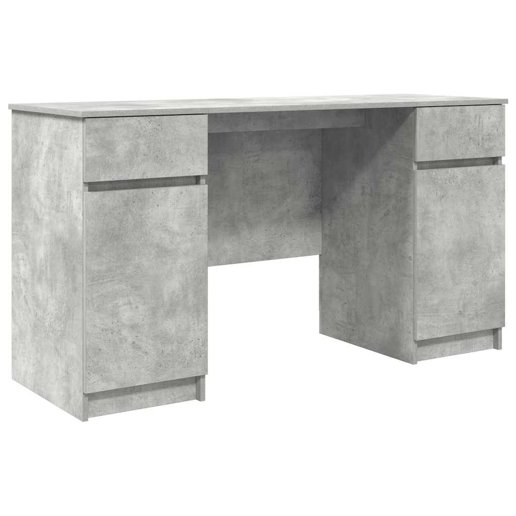 Desk with Drawer Concrete grey 140 x 49 x 76 cm Engineered wood