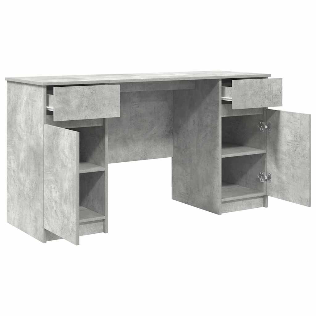 Desk with Drawer Concrete grey 140 x 49 x 76 cm Engineered wood